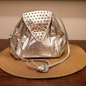 Silver Leather Cross Body
